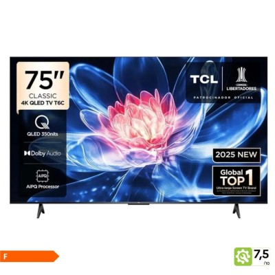 75T6C - TELEVISEUR TCL QLED SMART 75"POUCES 189CM 4K UHD FIR | Electro Meuble