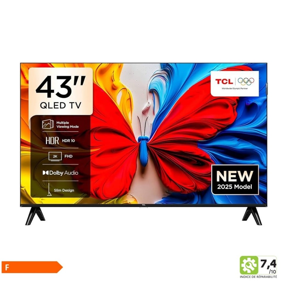 43S5K - TELEVISEUR TCL SMART 43"POUCES 108CM FHD SERIES QLED | Electro Meuble