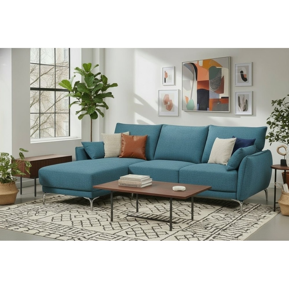 SF-385 DROITE - CANAPE D'ANGLE DROITE TISSU MAILLET AVEC DEU | Electro Meuble