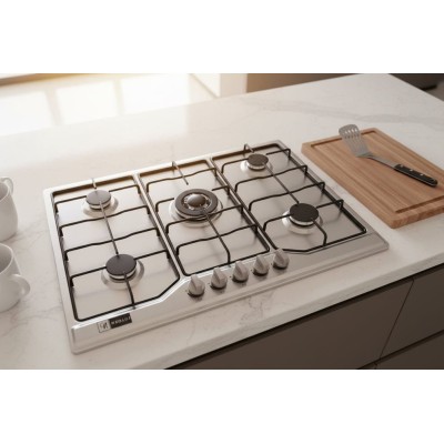 JY-S5085 - PLAQUE ENCASTRABLE NEOLUX 5 FEUX GAZ GRILLE EN AL | Electro Meuble