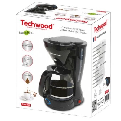 Techwood Cafetière Électrique 10/12 Tasses - 800W