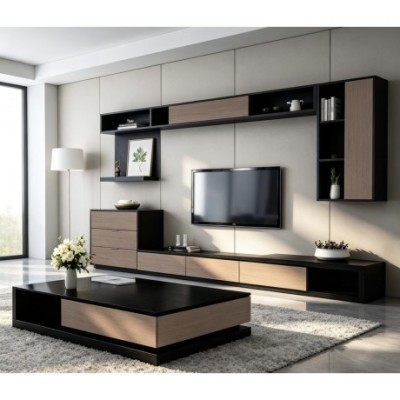 TABLE TV 2400 × 400 × 420 +MEUBLE MURALE ID7 ID7-TV