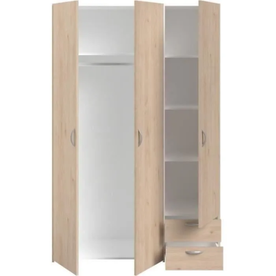 Armoire 3 Portes 2 Tiroirs L120xH185xP51 - Garde-robe