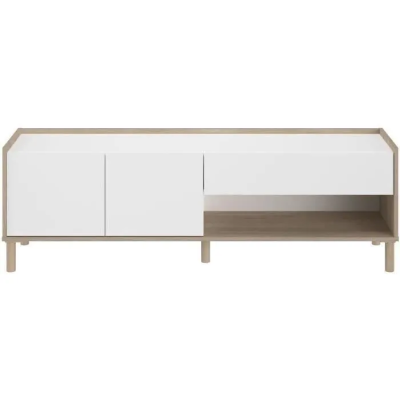 Meuble TV Morphos Blanc & Chêne (150x47x40)