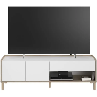 Meuble TV Morphos Blanc & Chêne (150x47x40)