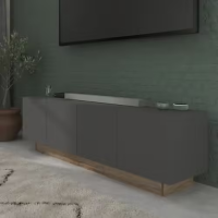 Meuble TV Paradoxe 4 portes - Aspect Chêne Gris (L184)