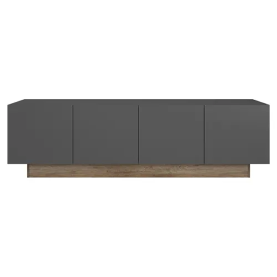 Meuble TV Paradoxe 4 portes - Aspect Chêne Gris (L184)