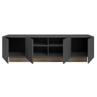 Meuble TV Paradoxe 4 portes - Aspect Chêne Gris (L184)