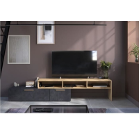 Meuble TV - Chêne Brut Noir