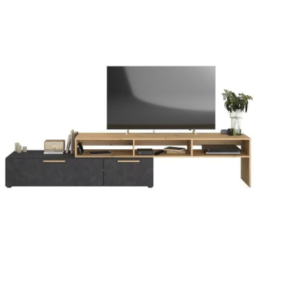 Meuble TV - Chêne Brut Noir