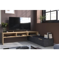Meuble TV - Chêne Brut Noir