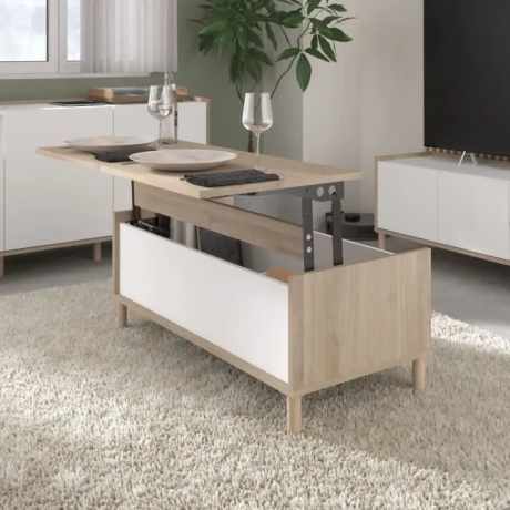 Table Basse Morphos Chêne Blanc 110x45x500