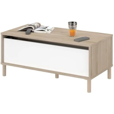 Table Basse Morphos Chêne Blanc 110x45x500