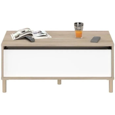 Table Basse Morphos Chêne Blanc 110x45x500