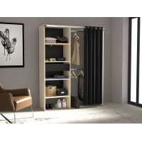 BALI Dressing industriel Rideau Acacia - noir 210CM - Noir