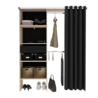 BALI Dressing industriel Rideau Acacia - noir 210CM - Noir