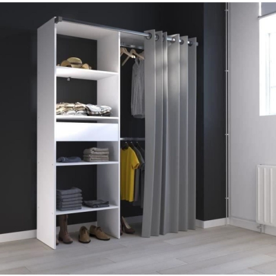 BARI Dressing Colonne Rideau 210cm Gris