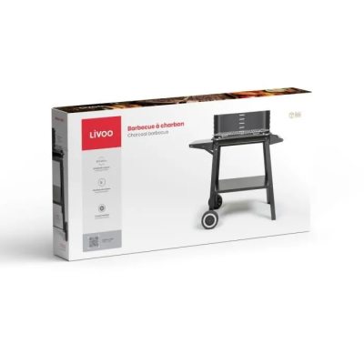Barbecue à Charbon LIVOO 55x33cm - 2 Roues