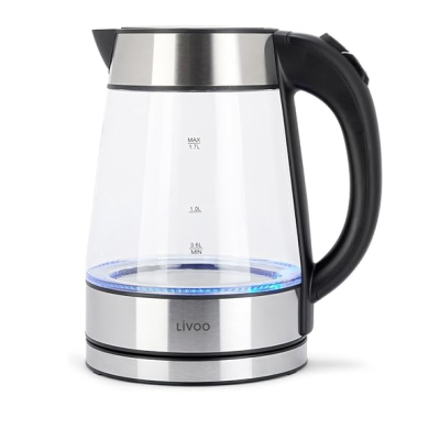 Bouilloire Électrique Verre 1,7L Livoo - 2200W
