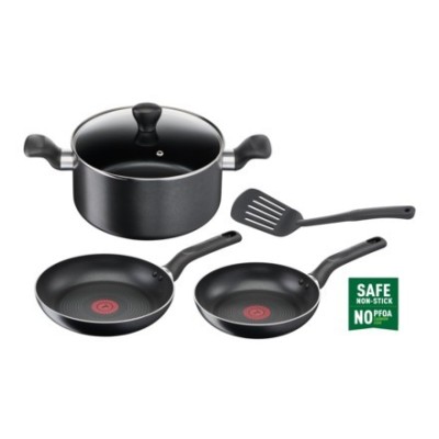 Supercook 5pcs Faitout Set - 24cm Pans & Spatula Noir