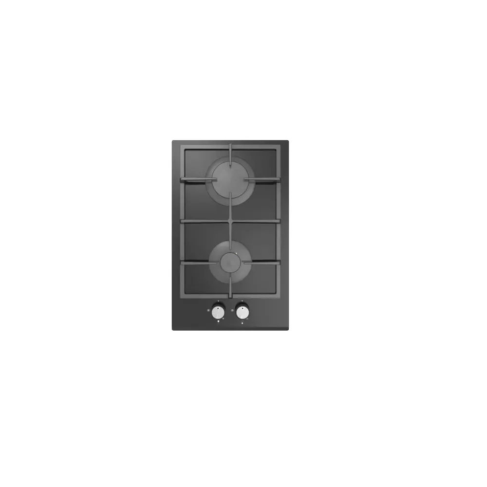JY-G2005 - PLAQUE ENCASTRABLE NEOLUX 2 FEUX GAZ FONTE NOIR V | Electro Meuble