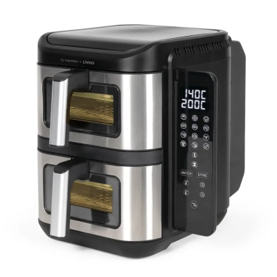 DOC344CO - FRITEUSE SS HUILE DOUBLE BAC AIRFRYER 12 PROGRAMM | Electro Meuble