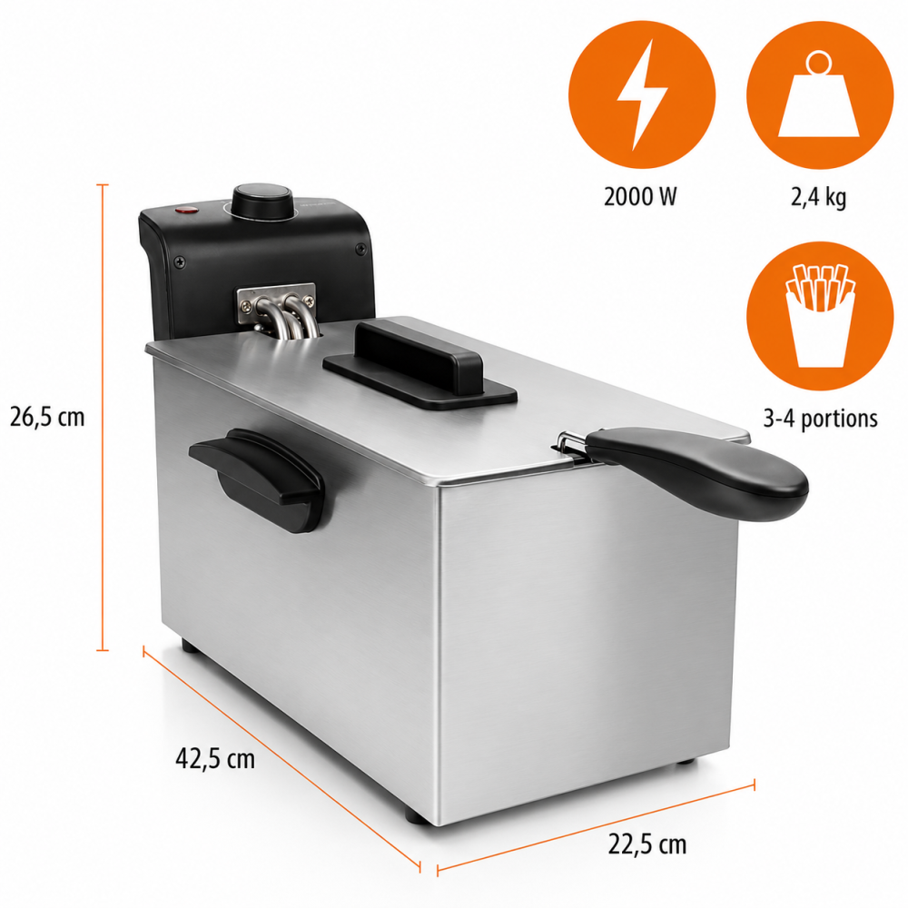 Friteuse électrique Inox Wilson  3L - 2200 W