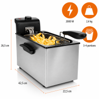 Friteuse électrique Inox Wilson  3L - 2200 W