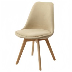 CHAISE BEIGE PIED BOIS C02-4BEI