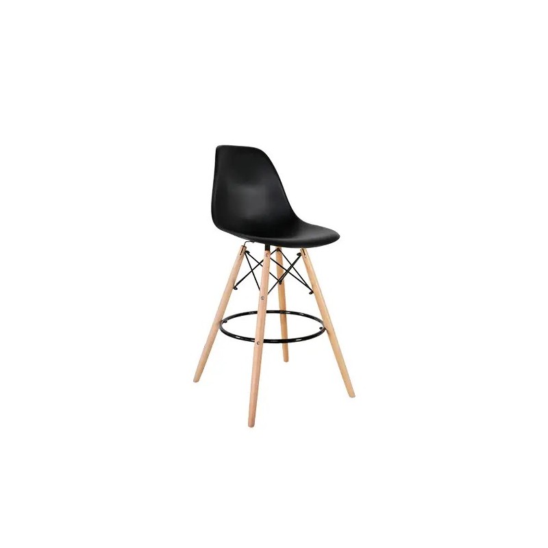 CHAISE DE BAR PIED BOIS NOIRE B06BLACK