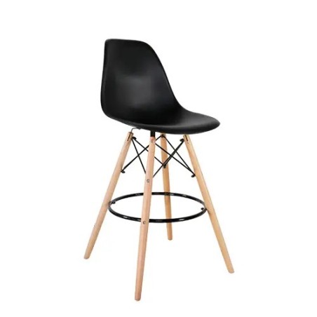 CHAISE DE BAR PIED BOIS NOIRE B06BLACK