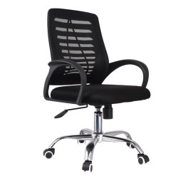 CHAISE DE BUREAU AVEC ACCOUDOIRS NOIR AF8011