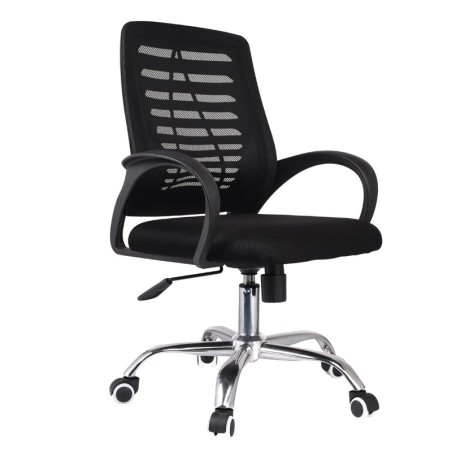 CHAISE DE BUREAU AVEC ACCOUDOIRS NOIR AF8011