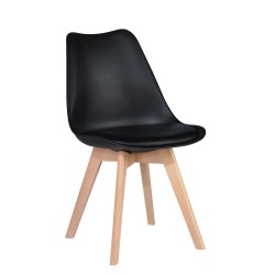 CHAISE BOIS NOIR C02-1BLACK