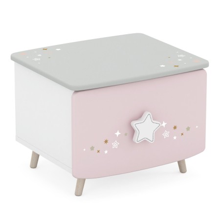 CHEVET "ETOILES" BLANC/GRIS/ROSE MAT - LIQUIDATION 149442