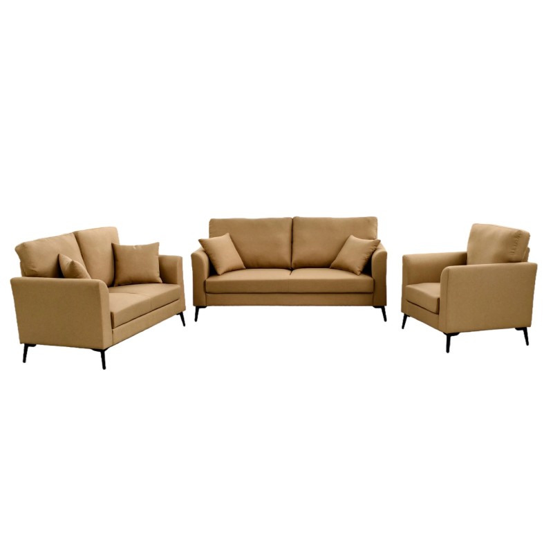 CANAPE 3+2+1 LIGHT BROWN LV4533-LBR