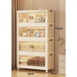ETAGERE 4 NIVEAUX CREME/TRANSP 56 × 34 × 113CM YY-2855-4