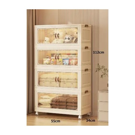 ETAGERE 4 NIVEAUX CREME/TRANSP 56 × 34 × 113CM YY-2855-4