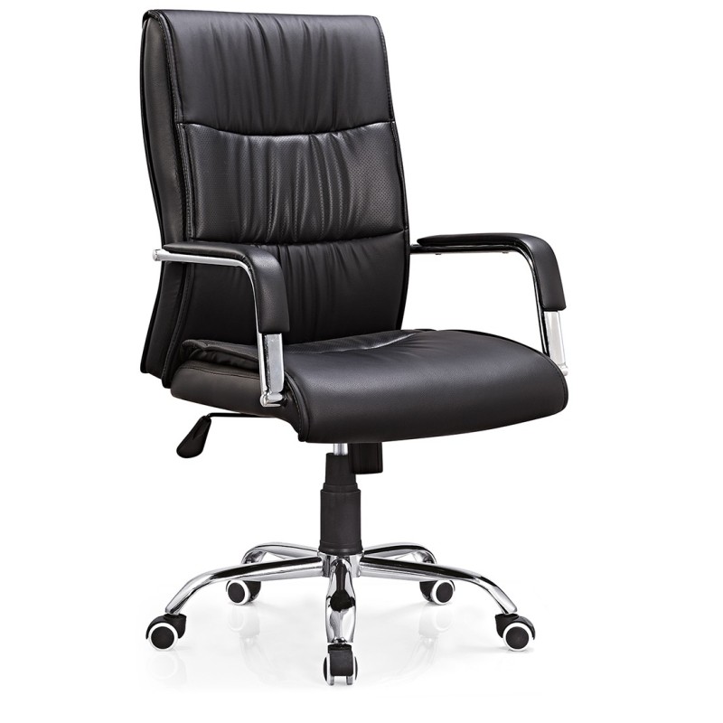 CHAISE DE BUREAU AVEC ACCOUDOIRS NOIR AF107