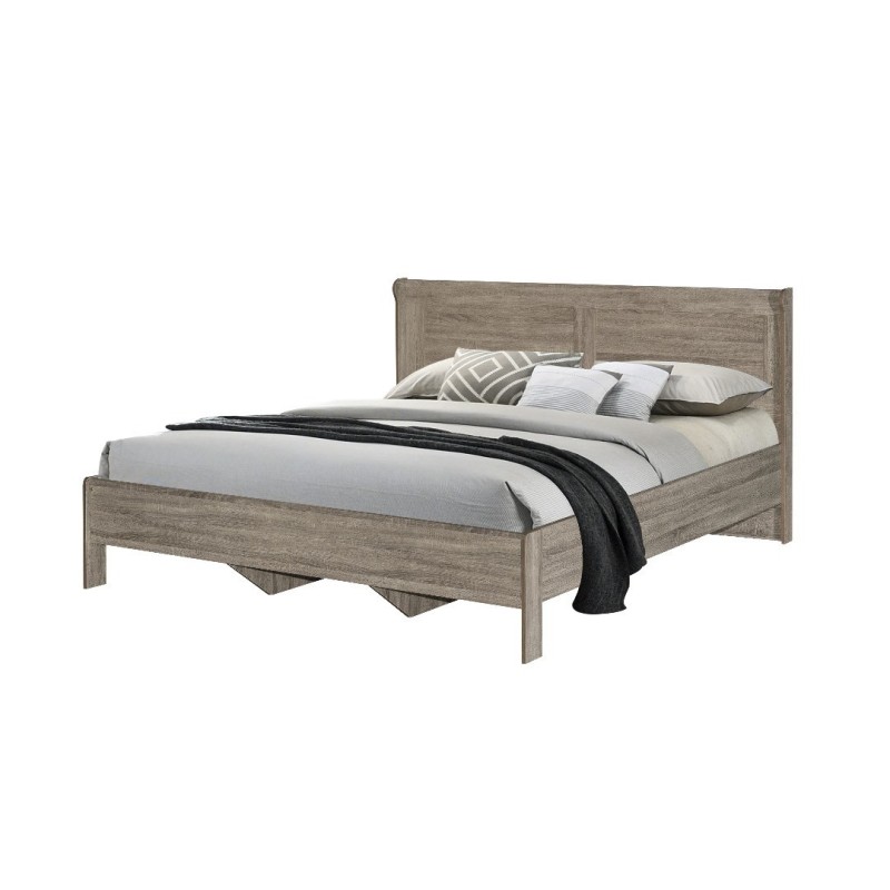 LIT DOUBLE 180CM CHENE ET BLANC 5DB3297-180