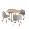 SALLE A MANGER 1 TABLE BOIS + 4 CHAISES GRIS 112089