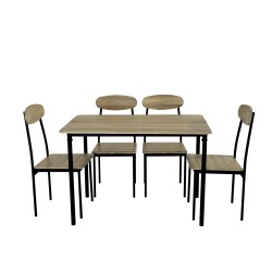 SALLE A MANGER 1+4 MDF/PVC (T 110 × 70 × 74 + C 40 × 40 × 88) DS-641