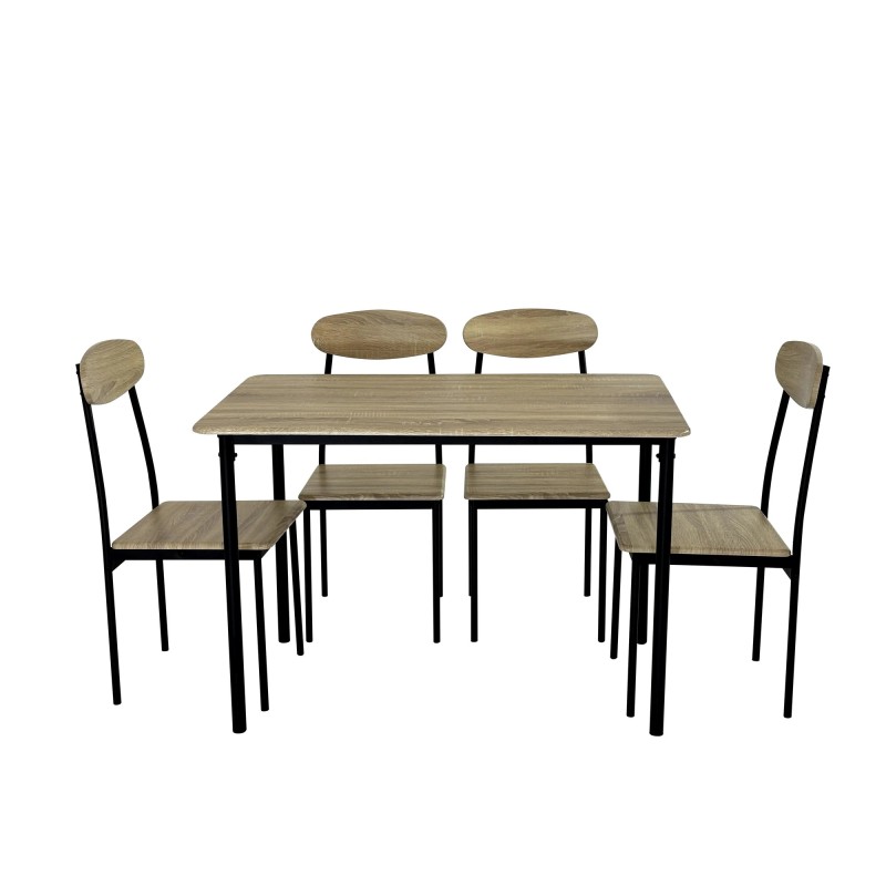 SALLE A MANGER 1+4 MDF/PVC (T 110 × 70 × 74 + C 40 × 40 × 88) DS-641