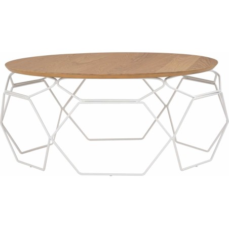 TABLE BASSE NANO 80CM BOIS NATUREL / BLANC 132082