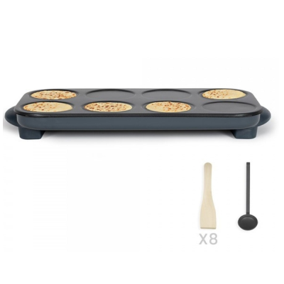 Crêpière Livoo - 8 mini et maxi crêpes 12cm - Gris