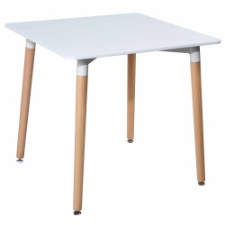 TABLE CARRE 80 × 80 × 73 CM BLANCHE T8-3WHITE