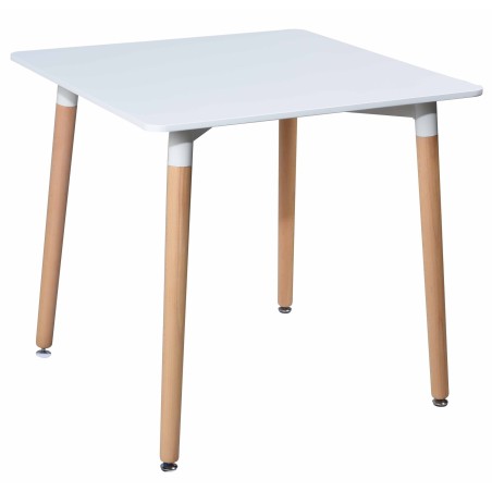 TABLE CARRE 80 × 80 × 73 CM BLANCHE T8-3WHITE
