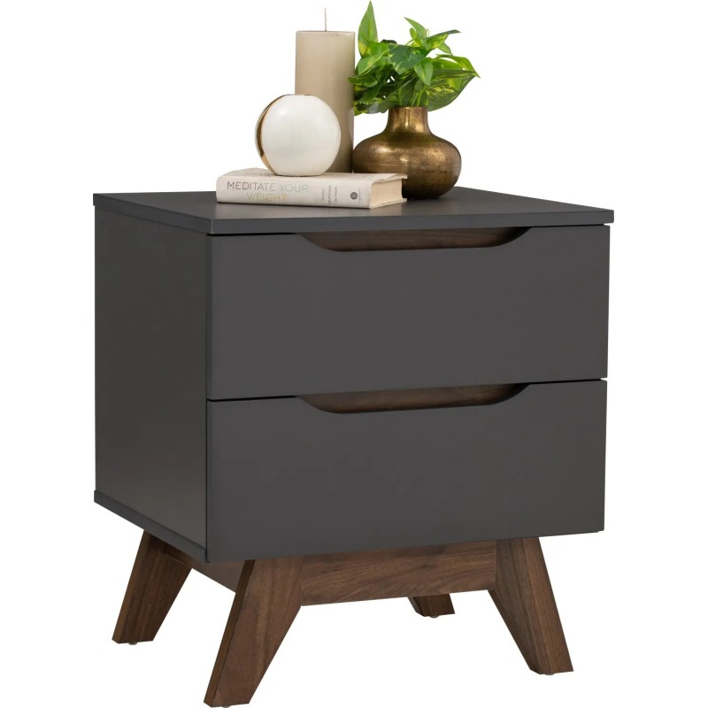 TABLE DE CHEVET 2T WALNUT BLACK 131121