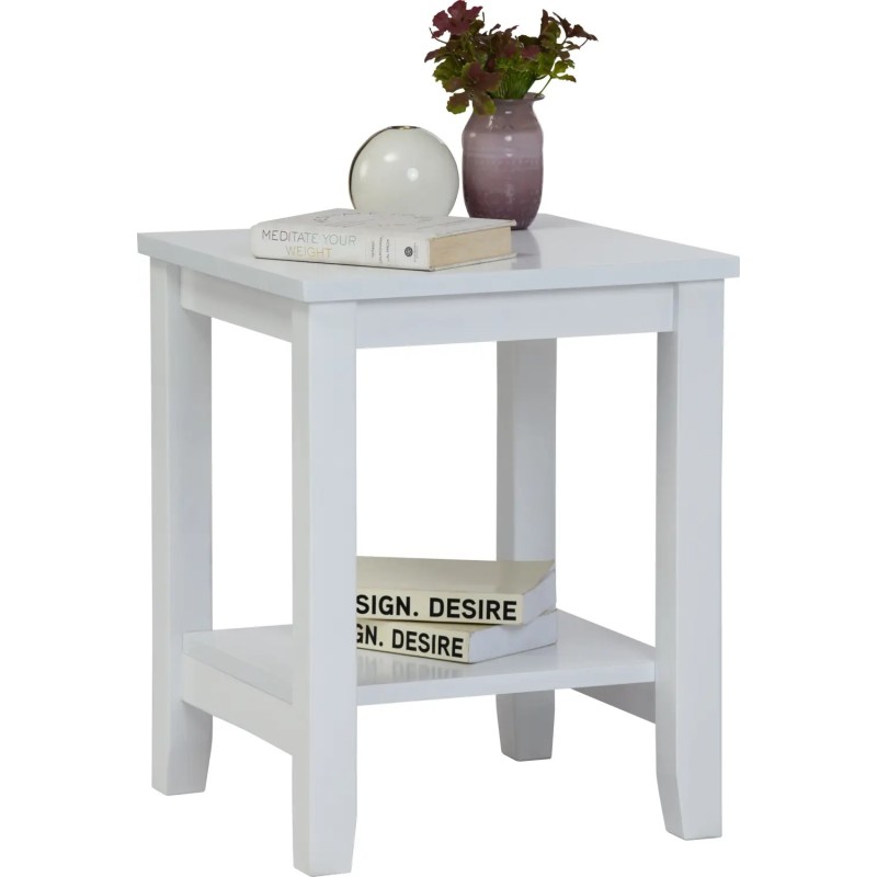 TABLE DE NUIT WHITE LAC 400 × 400 × 505 151023
