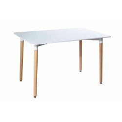 TABLE RECTANGLE MDF + PIEDS BOIS 120 × 60 × 74 T4-1WHITE